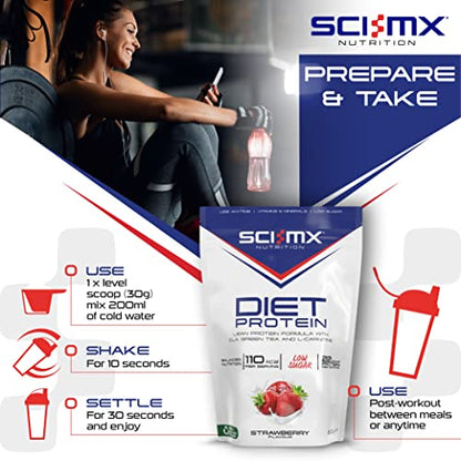 SCI-MX Diet Protein, High Protein, Low Sugar, Low Fat Lean Protein Formula Powder with Added CLA SCI-MX