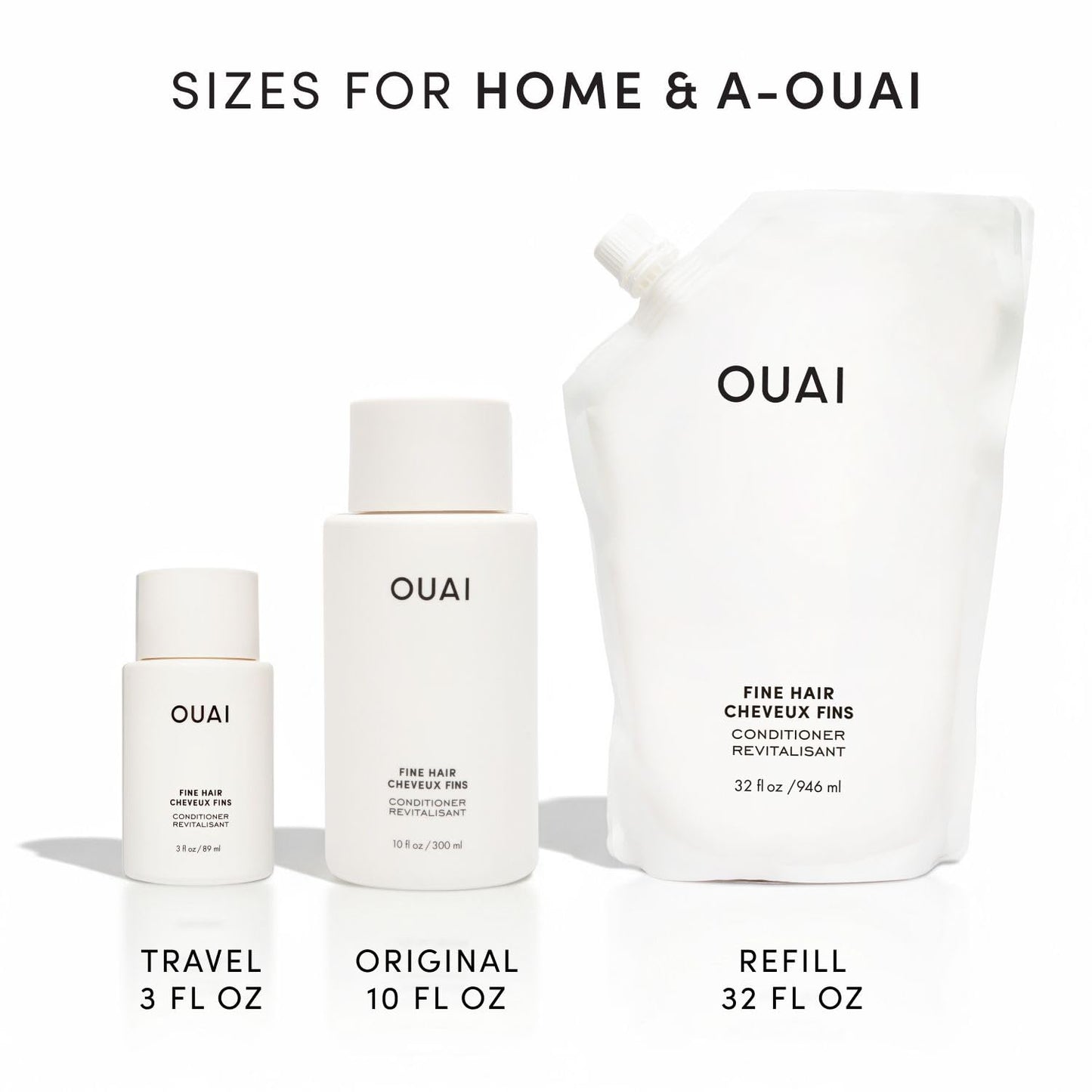 OUAI Fine Hair Conditioner Travel Size - Volumizing Conditioner for Fine Hair with Keratin, Biotin & Chia Seed Oil - Adds Softness, Bounce & Volume - Free from Parabens, Sulfates & Phthalates (3 Oz) OUAIBuy Supplements Australia