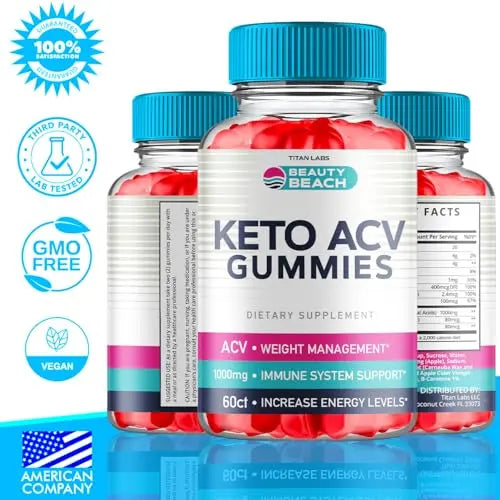 (5 Pack) Beauty Beach Keto ACV Gummies, Beauty Beach Keto ACV Gummies Advanced Titan Labs