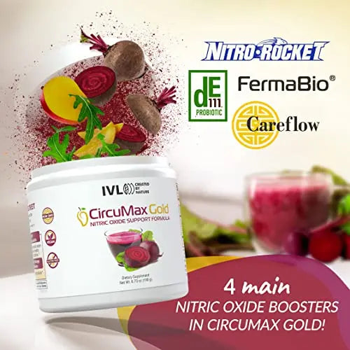 IVL - CircuMax Gold - Nitric Oxide Supplement Powder Boost - Organic Beets - Beetroot IVL