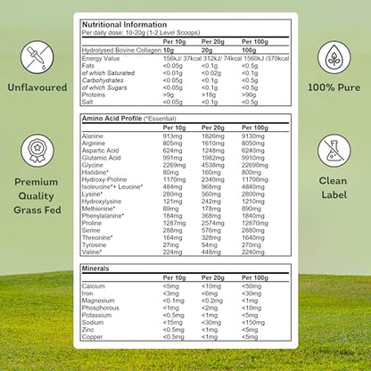 100% Pure Collagen Powder Protein Peptides - General Healthcare 300g Supplement General Healthcare