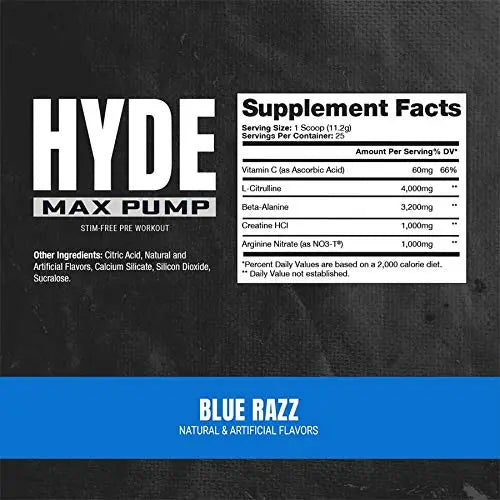 PROSUPPS Mr. Hyde Signature Blue Razz and Hyde Max Pump Blue Razz Bundle PROSUPPS