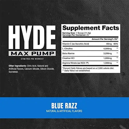 PROSUPPS Mr. Hyde Signature Blue Razz and Hyde Max Pump Blue Razz Bundle PROSUPPS