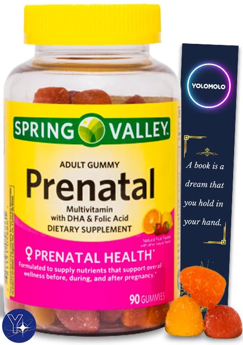 Prenatal Multivitamin Spring Valley Gummies with DHA and Folic Acid, 90 Count YOLOMOLO