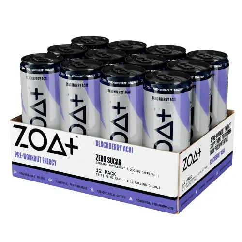 ZOA+ Plus Sugar Free Pre Workout Drinks Bundle | 12 Fl Oz, (36 Pack) | Nitric Oxide Support ZOA