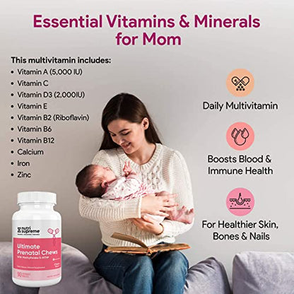 Nutri Supreme Prenatal Vitamin, Chewable Prenatal Vitamins for Women NUTRI-SUPREME RESEARCH