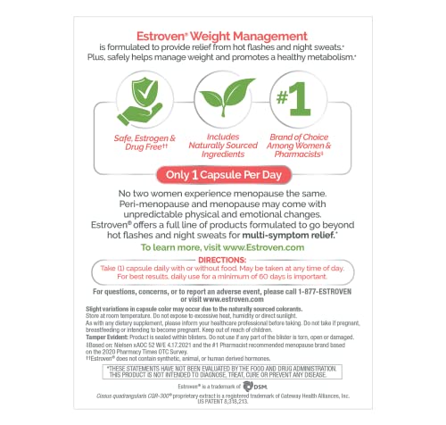 Estroven Weight Management for Menopause Relief - 30 Ct Estroven