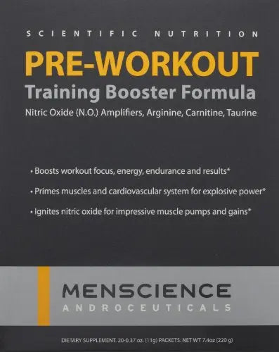 MenScience Androceuticals Pre-Workout Training Booster Formula, 0.4 oz MenScience