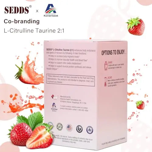 SEDDS L-Citrulline Taurine 2:1, Strawberry-Flavored L Citrulline Powder Citrulline Supplements SEDDS