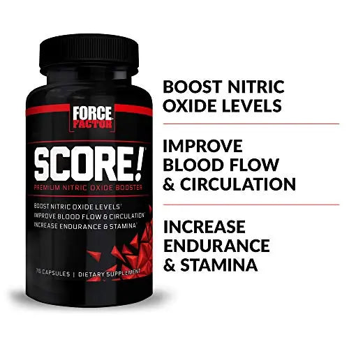 FORCE FACTOR Score!, 2-Pack, Nitric Oxide Supplement for Men, Nitric Oxide Booster Force Factor