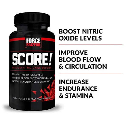 FORCE FACTOR Score!, 2-Pack, Nitric Oxide Supplement for Men, Nitric Oxide Booster Force Factor