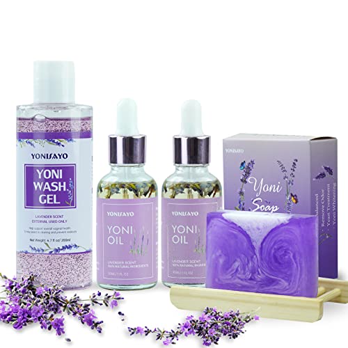 Yoni Wash Yoni Oil Yoni Soap Set, 5.29oz Yoni Soap Bar, 2 * 30ml Feminine Oil, 6.7 fl.oz Feminine Wash yonisayo