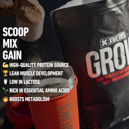 Xwerks Grow 100% New Zealand Grass-Fed Whey Protein - 25g of Pure Isolate Protein Xwerks