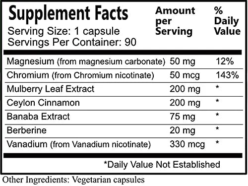Daily Maunfacturing Carbo-Care™ (Magnesium, Chromium, Mulberry Leaf Extract, Ceylon Cinnamon, Banaba Extract, Berberine, Vanadium) 90 Vegetarian Capsules Daily Manufacturing buy supplements Au