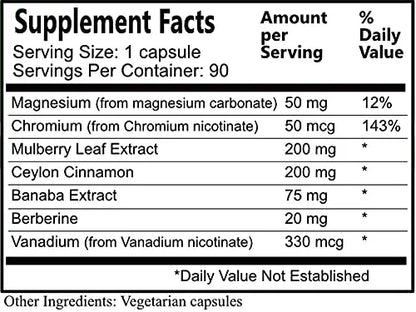 Daily Maunfacturing Carbo-Care™ (Magnesium, Chromium, Mulberry Leaf Extract, Ceylon Cinnamon, Banaba Extract, Berberine, Vanadium) 90 Vegetarian Capsules Daily Manufacturing buy supplements Au