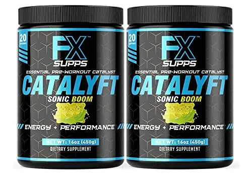 FX Supps Catalyft Pre-Workout Powder Drink for Men & Women, Sonic Boom | Dietary FXSUPPS