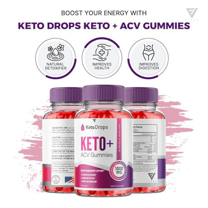 (5 Pack) Keto Drops ACV Gummies, Ketodrops Keto ACV Gummies Advanced Weight Loss Fyvus
