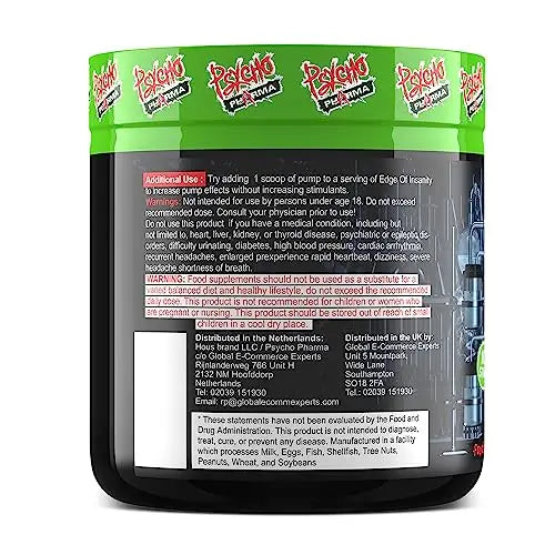 Psycho Pharma Pump it up. Pump it Way up Edge Pump Contains an All-Star Combination Psycho Pharma
