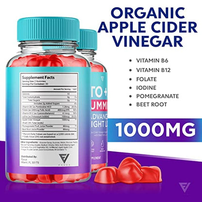 (2 Pack) Keto ACV Gummies Advanced Weight Loss, ACV Keto Gummies Fat Apple Cider Fyvus