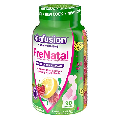 vitafusion PreNatal Gummy Vitamins, Raspberry Lemonade Flavored, Pregnancy Vitamins for Women Vitafusion