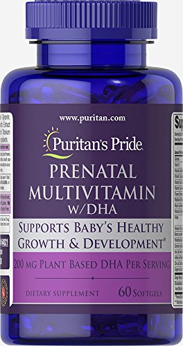 Puritan's Pride Prenatal Multivitamin with DHA, Supports Baby's Growth and Development Puritan's Pride