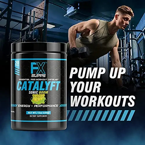 FX Supps Catalyft Pre-Workout Powder Drink for Men & Women, Sonic Boom | Dietary FXSUPPS