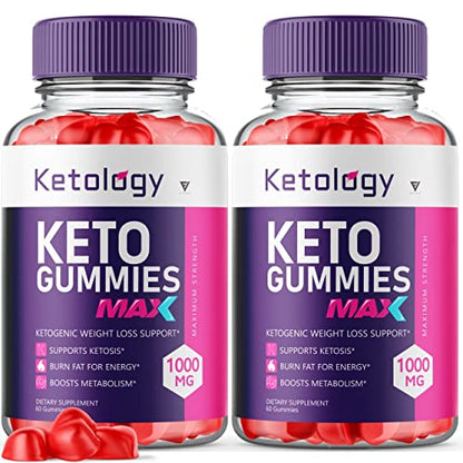 (2 Pack) Ketology Keto ACV Gummies Advanced Weight Loss Ketosis Supplement Fyvus