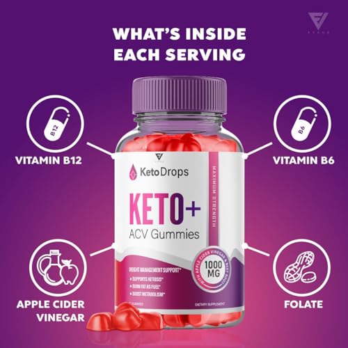(5 Pack) Keto Drops ACV Gummies, Ketodrops Keto ACV Gummies Advanced Weight Loss Fyvus