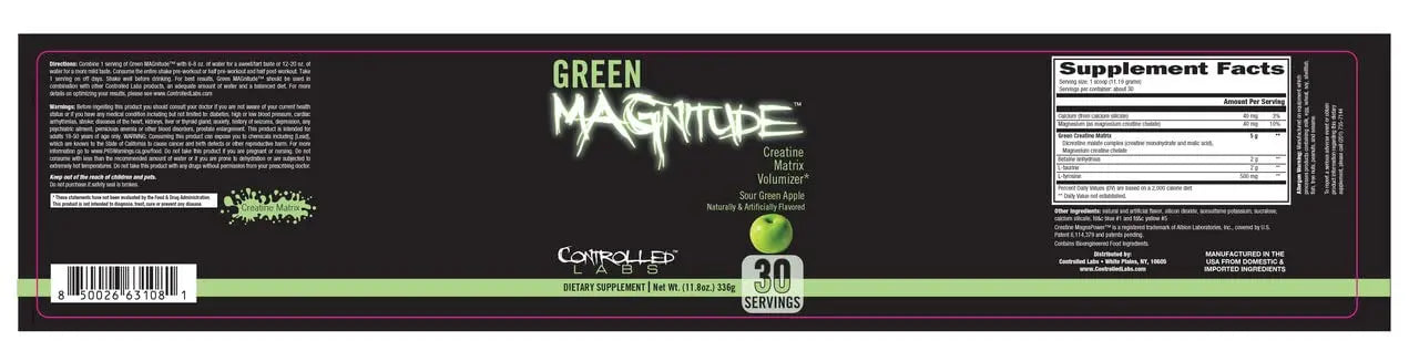 CONTROLLED LABS Green Magnitude Supplement, Synergistic Creatine Formula Powder CONTROLLED LABS