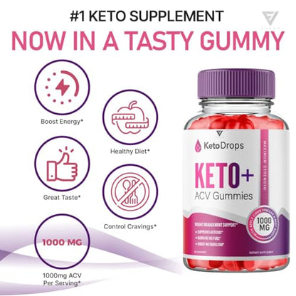 (5 Pack) Keto Drops ACV Gummies, Ketodrops Keto ACV Gummies Advanced Weight Loss Fyvus