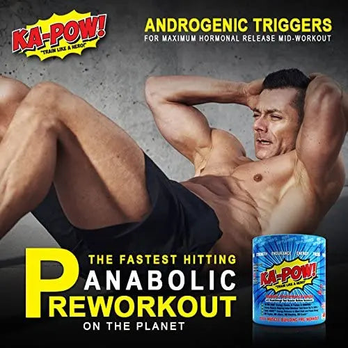 PREWORKOUT TESTOSTERONE BOOSTER - KA-POW! The Fastest Hitting ANABOLIC PRE HERO SUPPLEMENTS