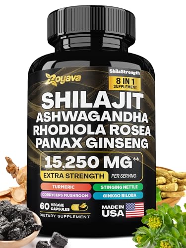Zoyava Shilajit Pure Himalayan 9000MG,Energy Booster Ashwagandha 2000MG Zoyava