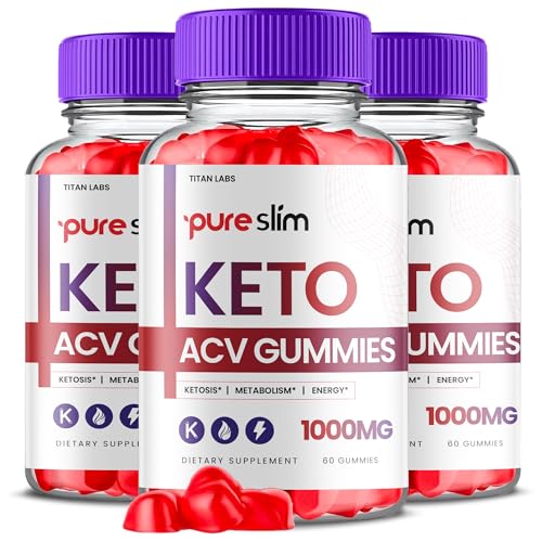 (3 Pack) Pure Slim Keto ACV Gummies, Pure Slim Keto ACV Advanced Weight Loss 1000 MG Titan Labs