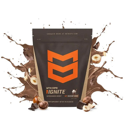 MTN OPS Hot Ignite Supercharged Energy Drink Mix Focus Enhancer, Hazelnut Cocoa MTN OPS
