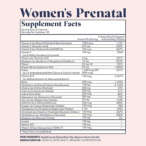 FullWell Fertility Trio | Prenatal Vitamin + DHA & Fertility Booster | Choline, Folate, Omega 3 FullWell