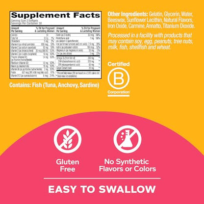 OLLY Ultra Strength Prenatal Multivitamin Softgels, Supports Healthy Growth, Brain Developmentment OLLY