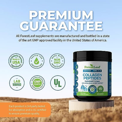 Collagen Peptides Powder Unflavored - Hydrolyzed Collagen Protein Powder