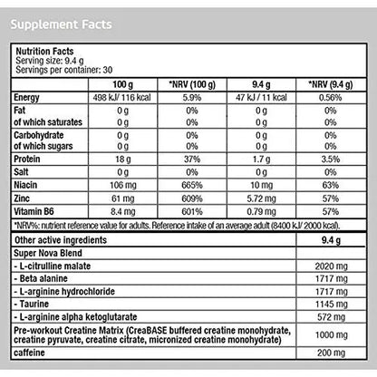 BIOTECH USA Supernova 282 g | Pre-Workout Booster - 30 Servings | Energy Powder Biotech USA Nutrition