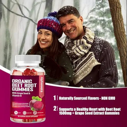 Organic Beet Root Gummies 1500mg for Men Women Beet Root for Athletic, Performance Edmmyliy