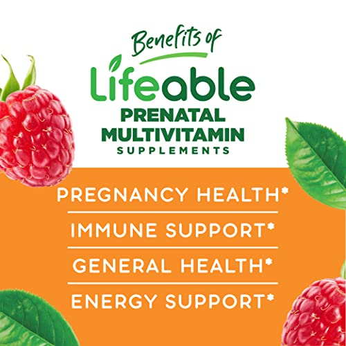 Lifeable Prenatal Multivitamin - Great Tasting Natural Flavor Gummy - Vegetarian Vitamin Supplement Lifeable