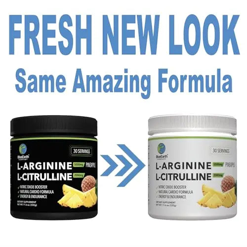 BlueEarth Company L-Arginine 5000mg + L-Citrulline Complex Powder Supplement Drink BlueEarth Company