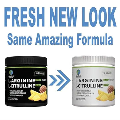 BlueEarth Company L-Arginine 5000mg + L-Citrulline Complex Powder Supplement Drink BlueEarth Company