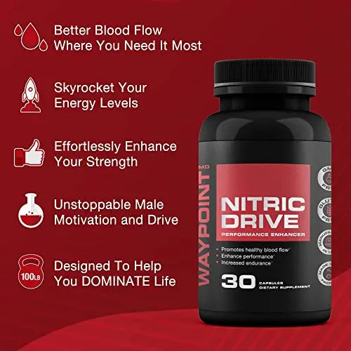 Advanced Nitric Oxide Supplement for Men- 342% Nitric Oxide Booster – Includes L Arginine WAYPOINT HEALTH