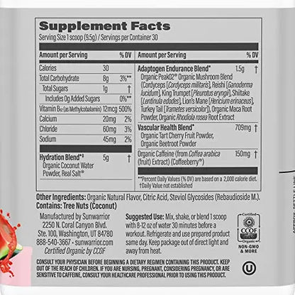 Sunwarrior Plant-Based Preworkout Powder Hydration Blend | Coconut Water Mushroom Sunwarrior