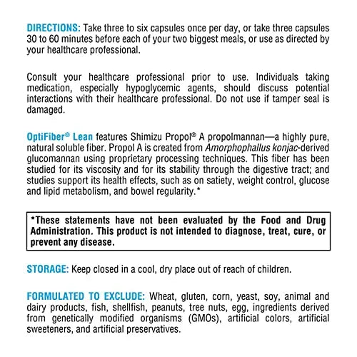 XYMOGEN OptiFiber Lean Fiber Supplement - 100% Natural and Soluble Propolmannan Fiber XYMOGEN