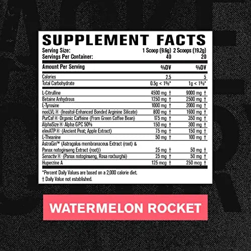 Jacked Factory Nitrosurge Max Nootropic Pre Workout Powder - Premium Pre Workout Jacked Factory