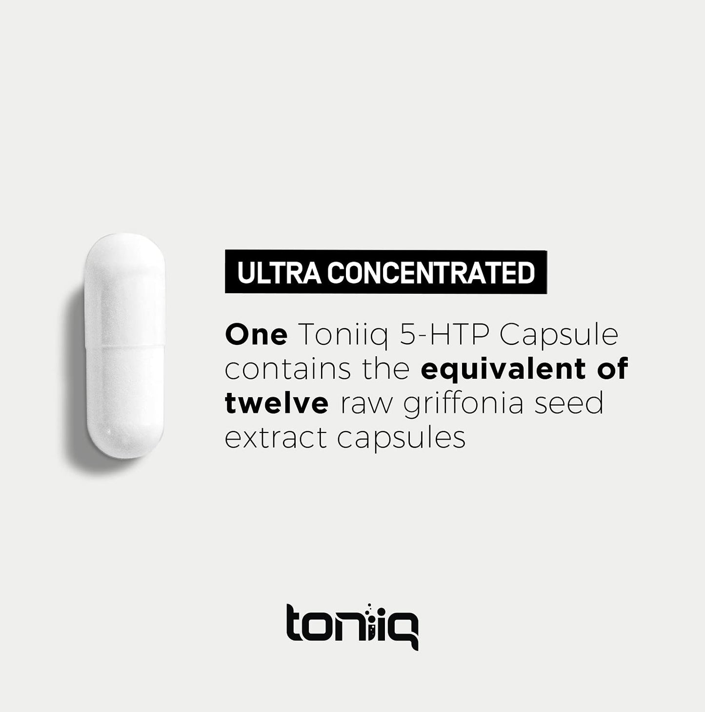 Toniiq Ultra High Strength 5HTP Capsules - 99%+ Highly Purified and Bioavailable - 12:1 Concentrated Extract - 200mg - 90 Veggie Capsules Toniiq buy supplements Au